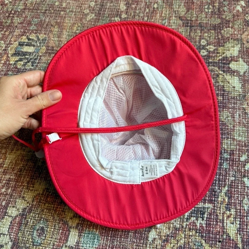 Swim Zip Baby 0-6 months Kids Red Sun Hat